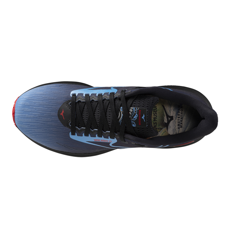 Mizuno WAVE RIDER 29 AMSTERDAM Black/All Aboard/High Risk Red