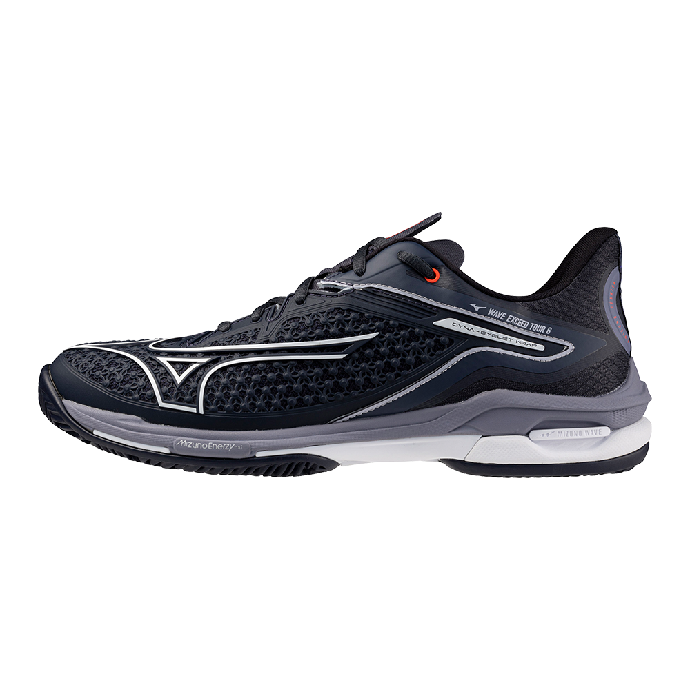 Mizuno WAVE EXCEED TOUR 6 CC Tennisschoenen Odyssey Gray/Wit/Blauw Granite Dames/Heren Maat 40,5