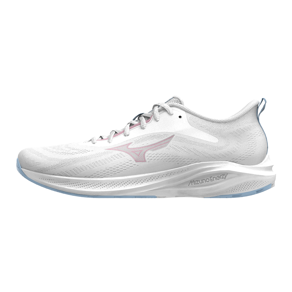 Mizuno ENERZY RUNNERZ 2 Hardloopschoenen Wit/Bleached Mauve/Nantucket Breeze Dames Maat 38,5