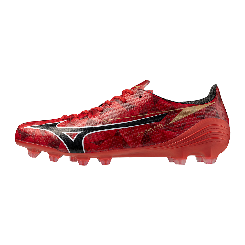 MIZUNO ALPHA II JAPAN Botas de futbol MORELIA 40th Rojo/Negro/Oro Mujer/Hombreo Talla 44