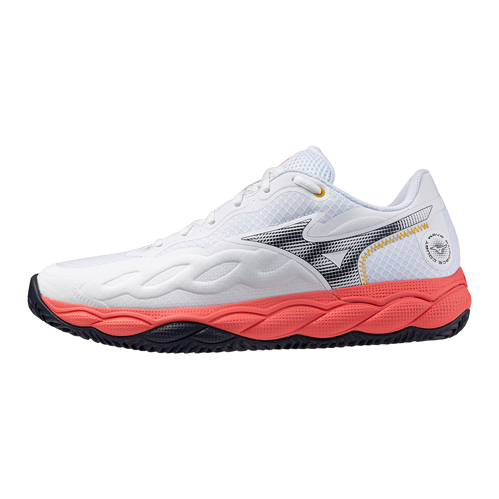 Mizuno WAVE ENFORCE COURT CC Tennisschoenen Wit/Baritone Blauw/CalypsoCor Dames/Heren Maat 40,5
