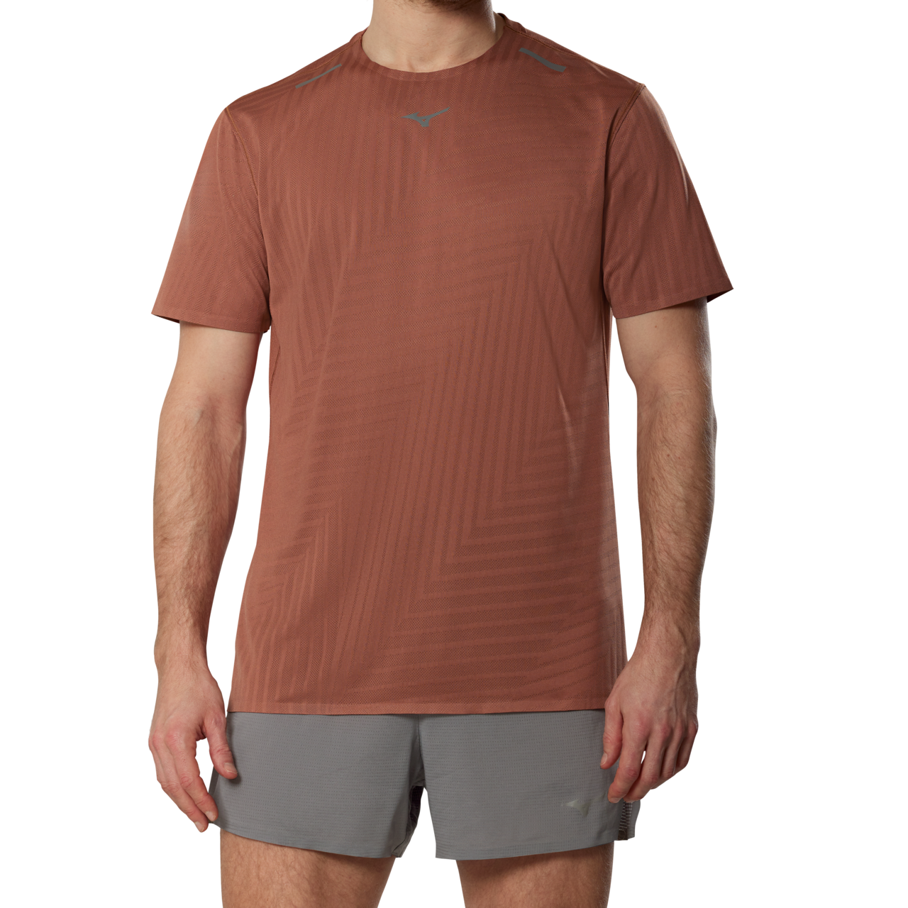 Mizuno Tech Light Short Sleeve Tee Copper Marron Homme TailleL