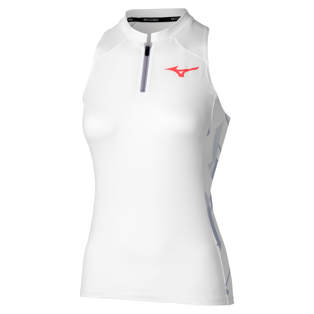 Mizuno Daybreakers Printed Tank Blanc / Icelandic Bleu Femme TailleM
