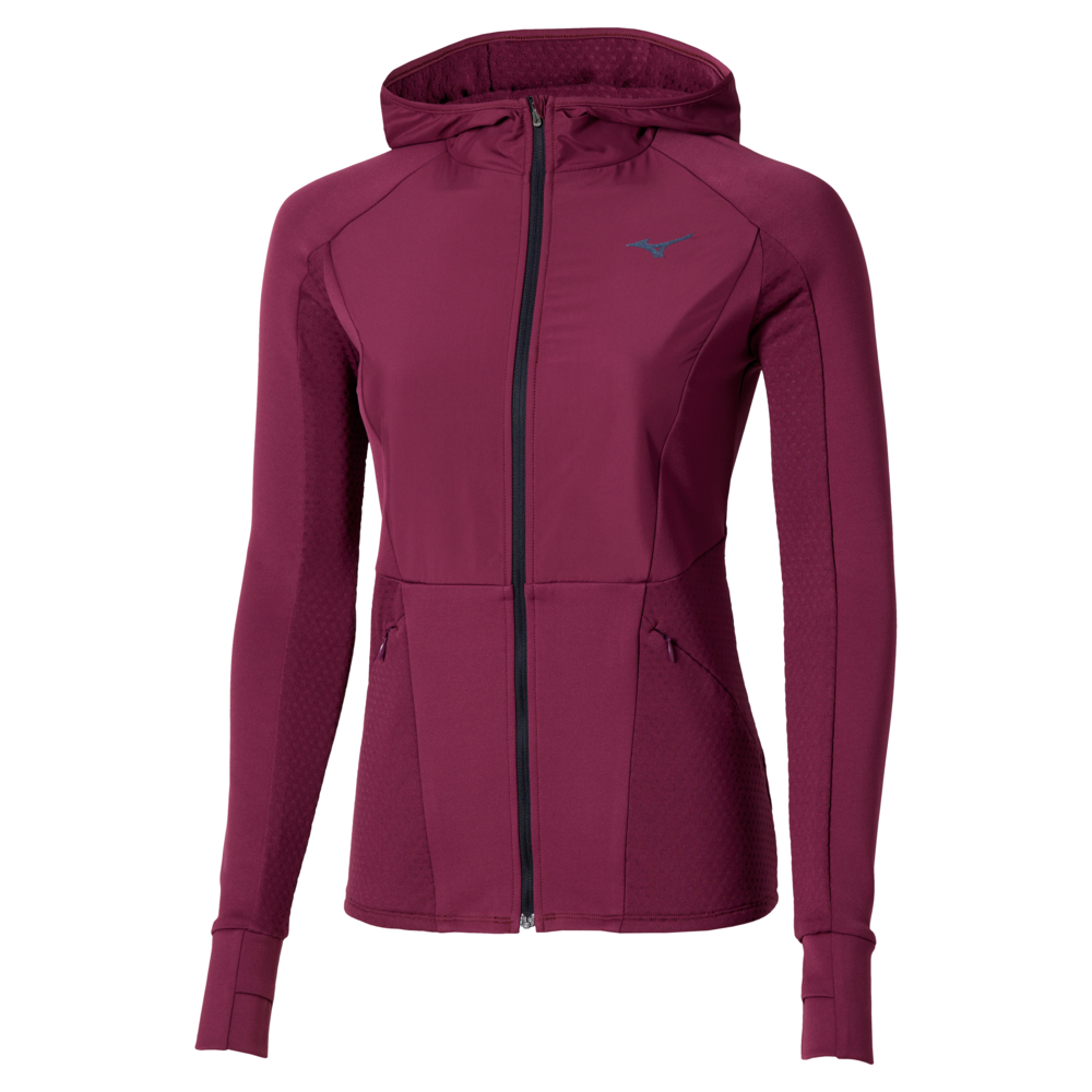 Mizuno Active Warmalite Hybrid Full Zip Hooded Long Sleeve Top Chaussures de running Femme TailleM