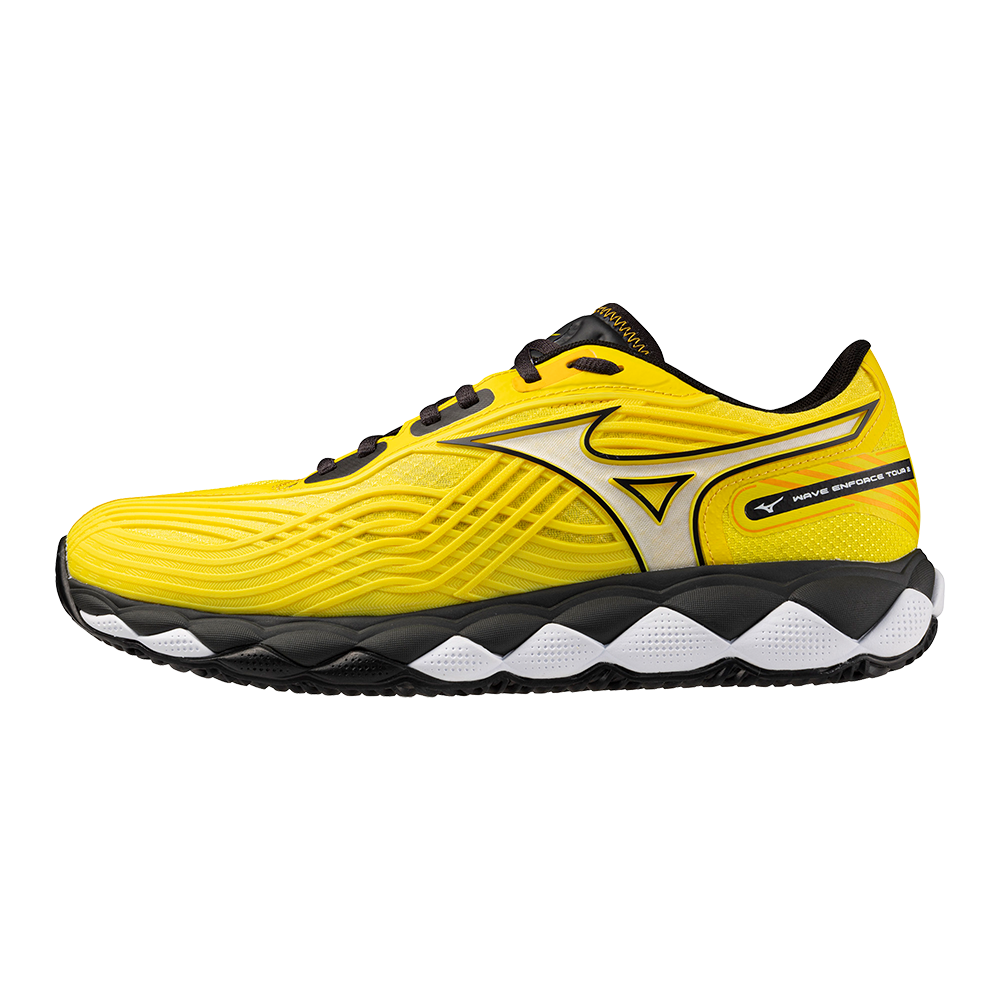 Mizuno WAVE ENFORCE TOUR 2 PADEL Vibrant Amarillo/Blanco/Negro Sand Mujer/Hombreo Talla 42.5