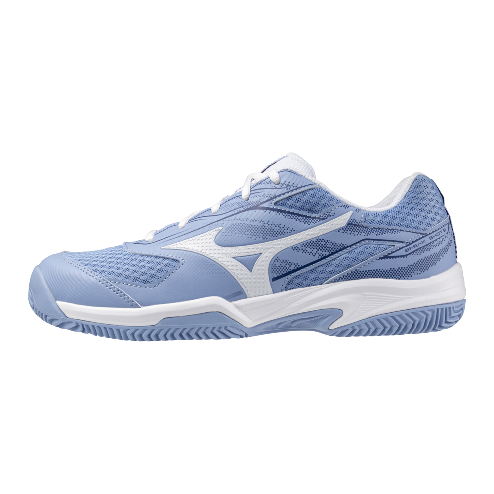 Mizuno BREAK SHOT 5 CC Zapatillas de tenis Bel air blue/white/bellwether blue Mujer Talla 42