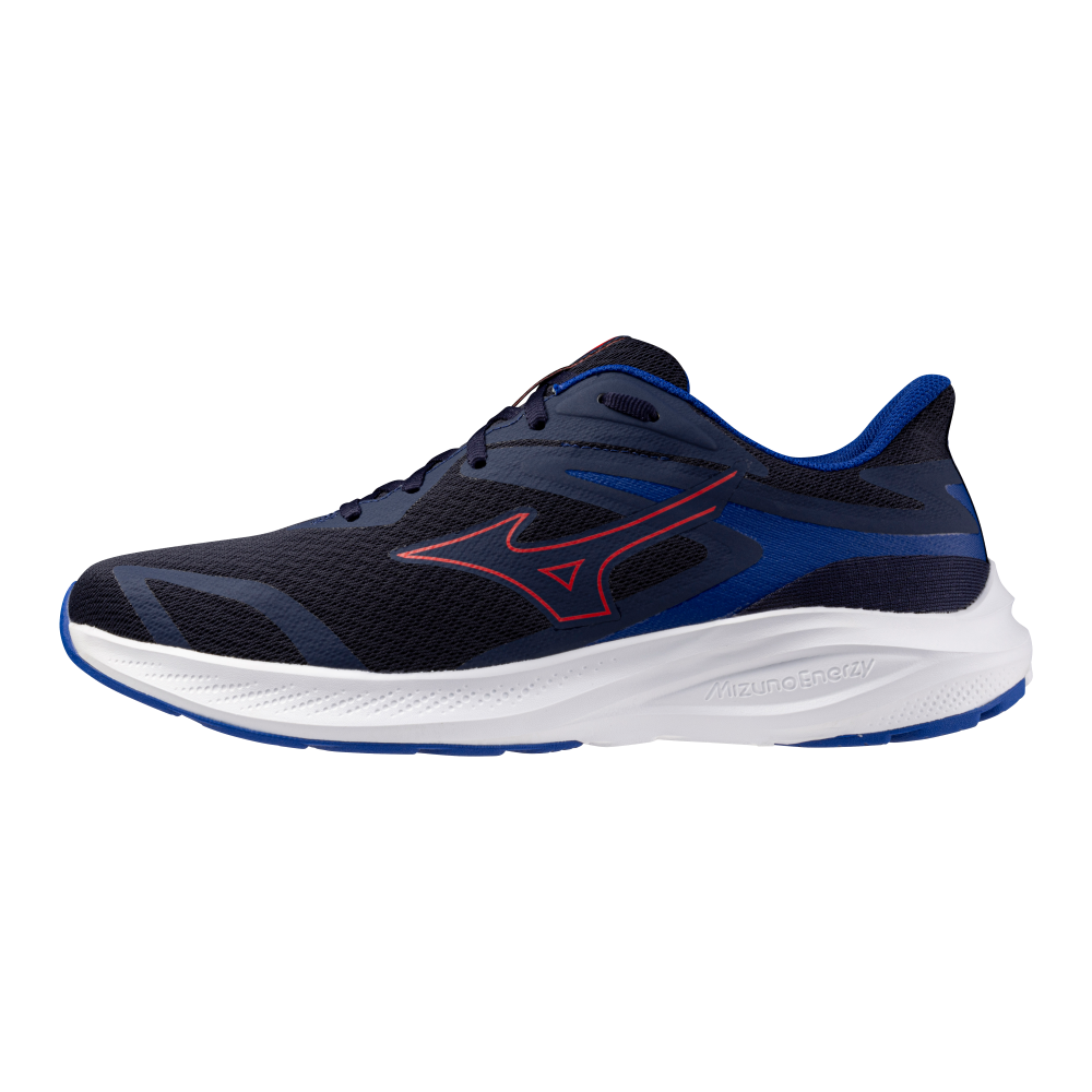 Mizuno Enerzy Runnerz Running Peacoat/MIZIgnitionRot/RefBluC Damen/Herren Grösse 44, 5