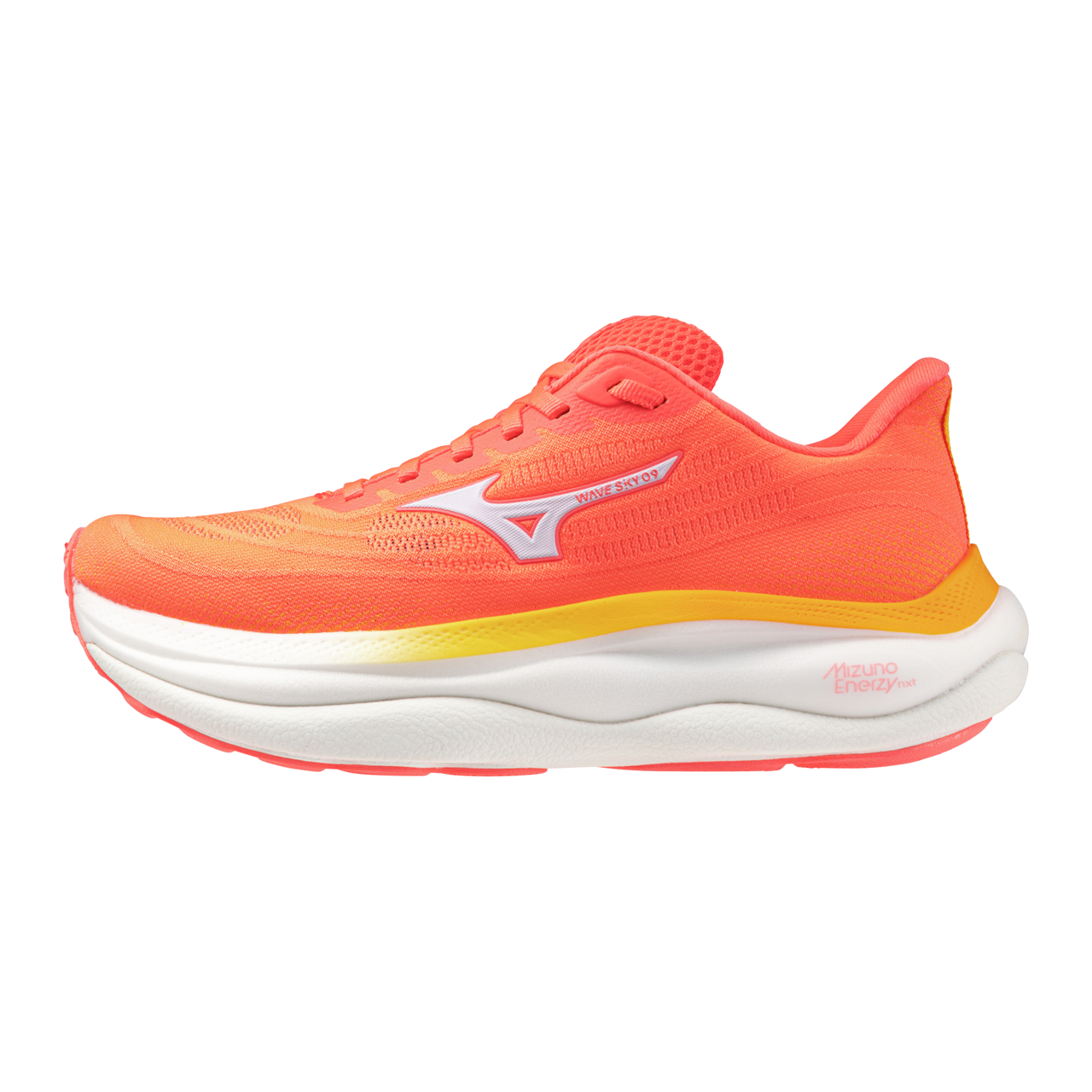 Mizuno Wave Sky 9 Running Striking Coral/BaseballWeiß/C Damen Grösse 40, 5