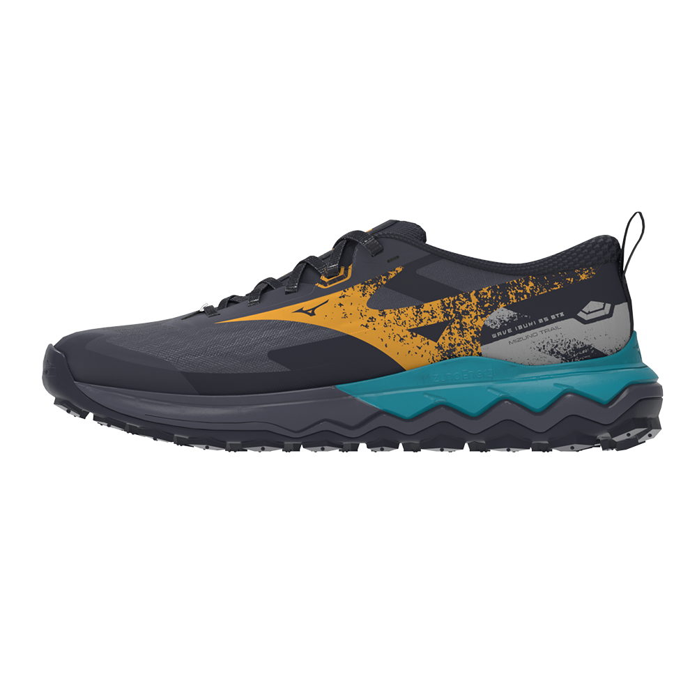 Mizuno WAVE IBUKI 5 GTX Scarpe da corsa Odyssey Gray/Citrus/Baritone Blu Uomo Taglia40,5