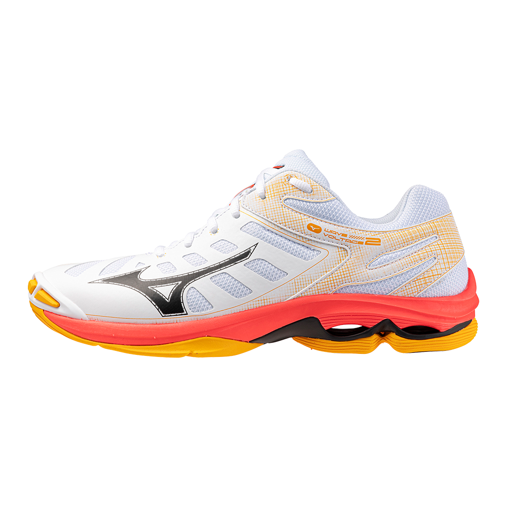 Mizuno WAVE VOLTAGE 2 Chaussures de volleyball Fiery 2Citrus FemmeHommee Taille38.5