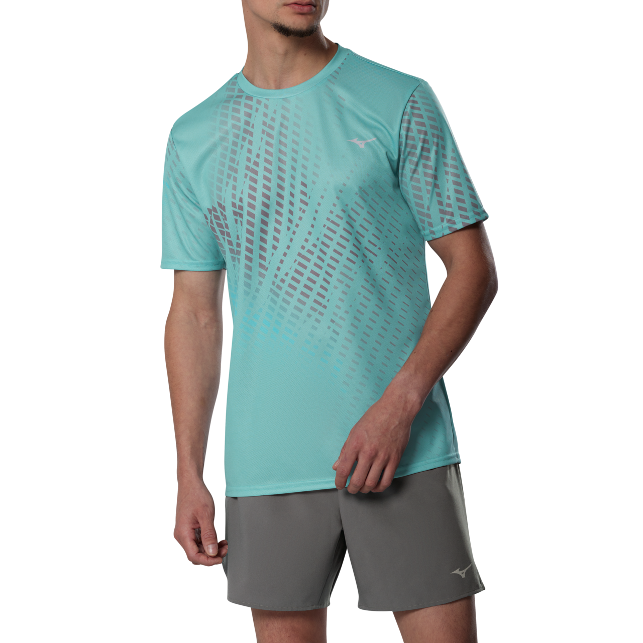 Mizuno Core Graphic Short Sleeve Tee Aquifer Homme TailleS