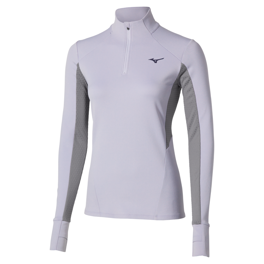 Mizuno Active Warmalite Half Zip Long Sleeve Top Running Icelandic Blau Damen Grösse S