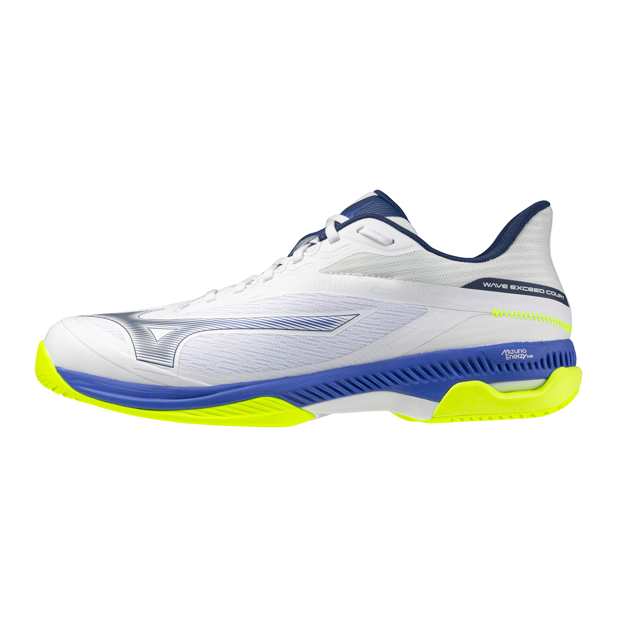 Mizuno WAVE EXCEED COURT AC Chaussures de tennis Blanc/Dazzling Bleu/Lightning Homme Taille40,5