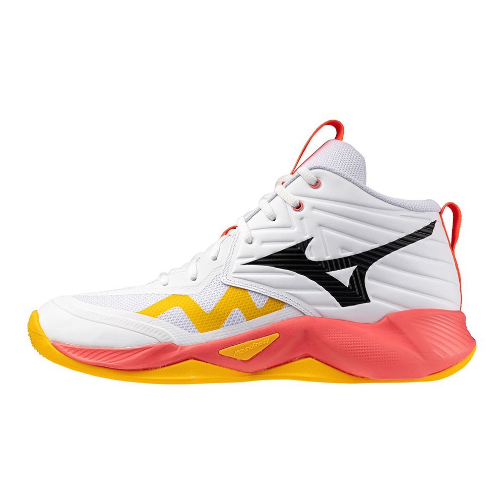 Mizuno WAVE MOMENTUM PRO MID Chaussures de volleyball Fiery 2Citrus FemmeHommee Taille41