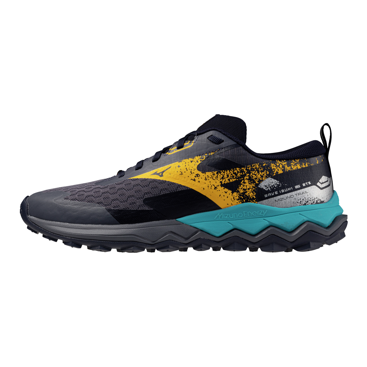 Mizuno Wave Ibuki 5 Gtx Running Odyssey Gray/Citrus/Baritone Blau Herren Grösse 42, 5