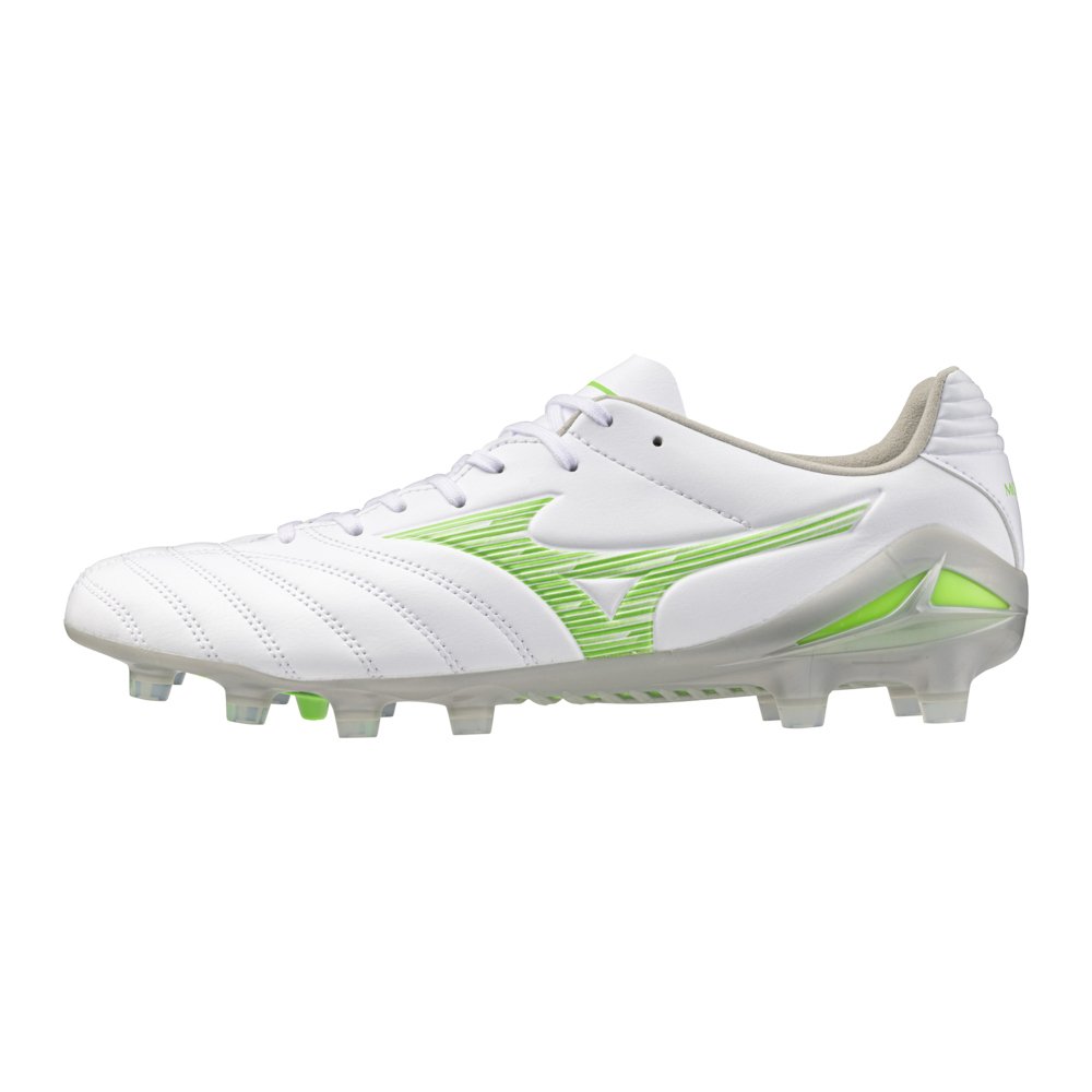 Mizuno MONARCIDA NEO III PRO Botas de futbol Blanco/neon green Mujer/Hombreo Talla 43