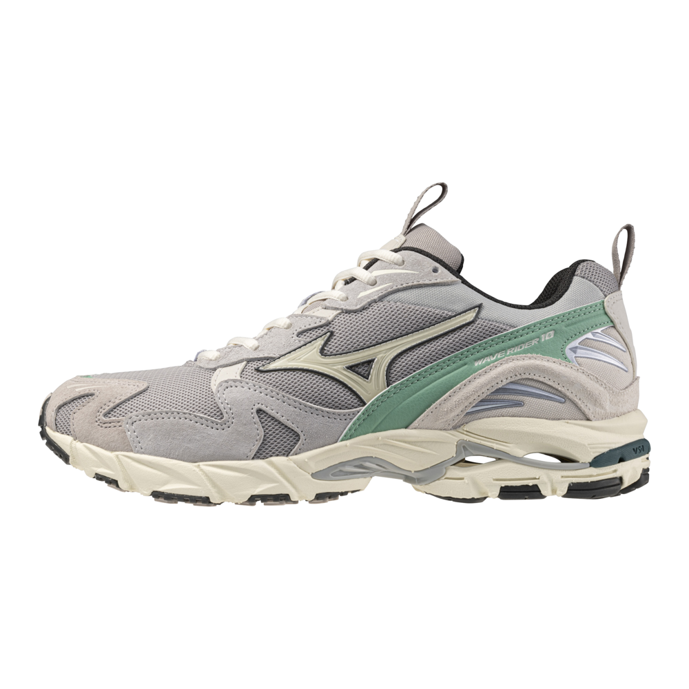 Mizuno WAVE RIDER 10 Scarpe sportstyle Opal Gray/Pristine/Creme de Menthe Donna/Uomo Taglia41