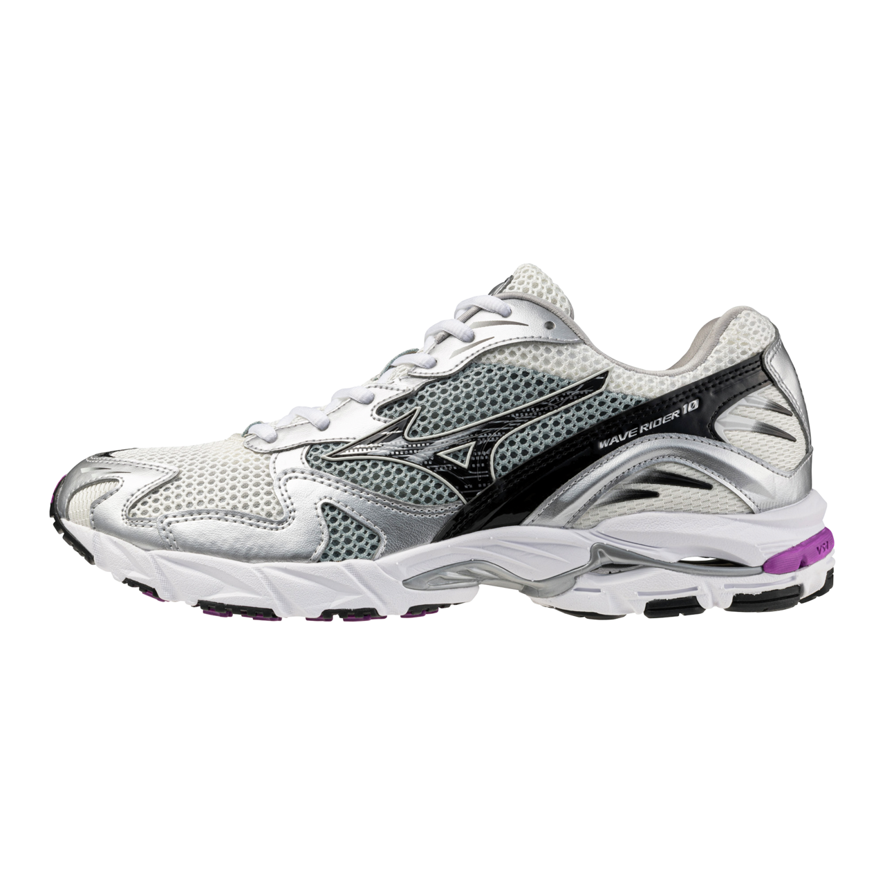 Mizuno WAVE RIDER 10 Zapatillas deportivas Snow Blanco/Negro/Slate Mujer/Hombreo Talla 43
